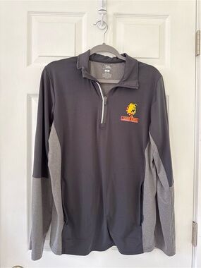 Ferris State University Grey Quarter-Zip Pullover with Mascot Logo
